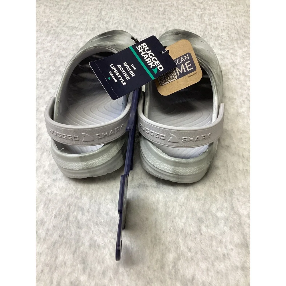 Rugged Shark Kids Grey Marble EVA Clogs Water Shoes Size 3 NWT‎